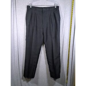 Dress Pants Pleated Career Trousers Business Casual Gray